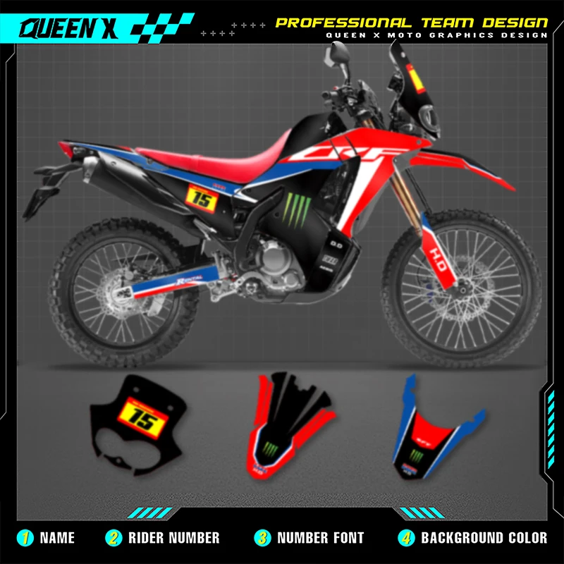 Queen X MOTOR Custom Team Motorcycle Graphics Background Decal Stickers Kits For Honda CRF 250 300 RALLY 2021
Queen X MOTOR Custom Team Motorcycle Graphics Background Decal Stickers Kits For Honda CRF 250 300 RALLY 2021
