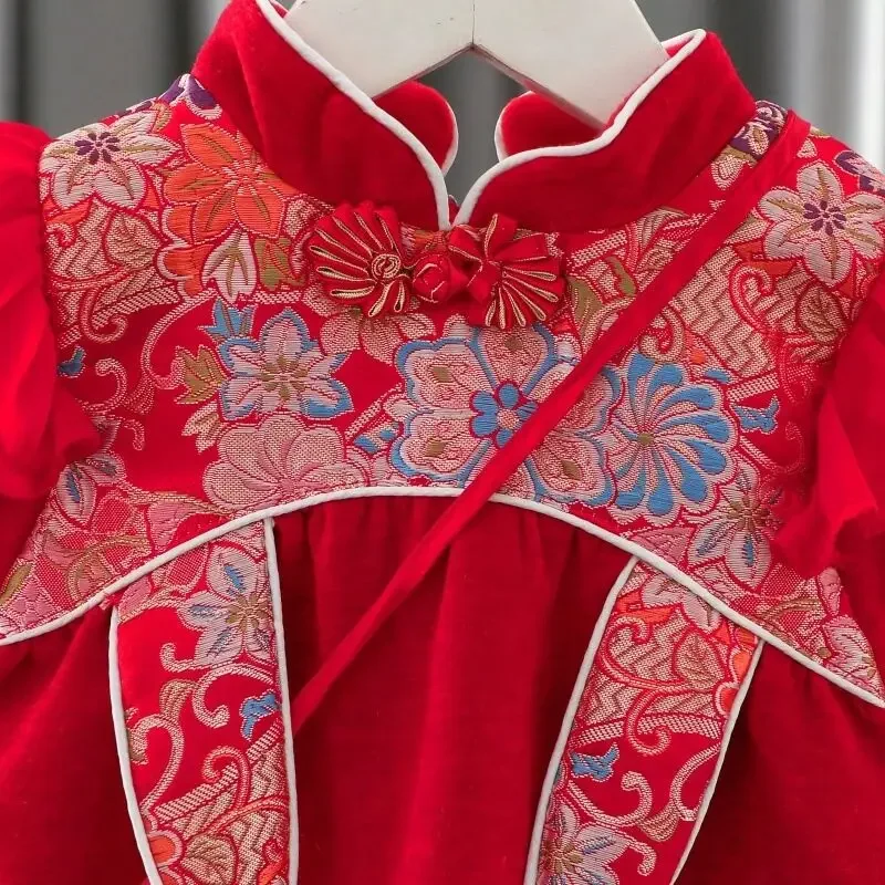 Baby Girl Autumn/Winter Plush Dress 2026 New Chinese Style Children's Retro Long Sleeve Skirt
Baby Girl Autumn/Winter Plush Dress 2026 New Chinese Style Children's Retro Long Sleeve Skirt