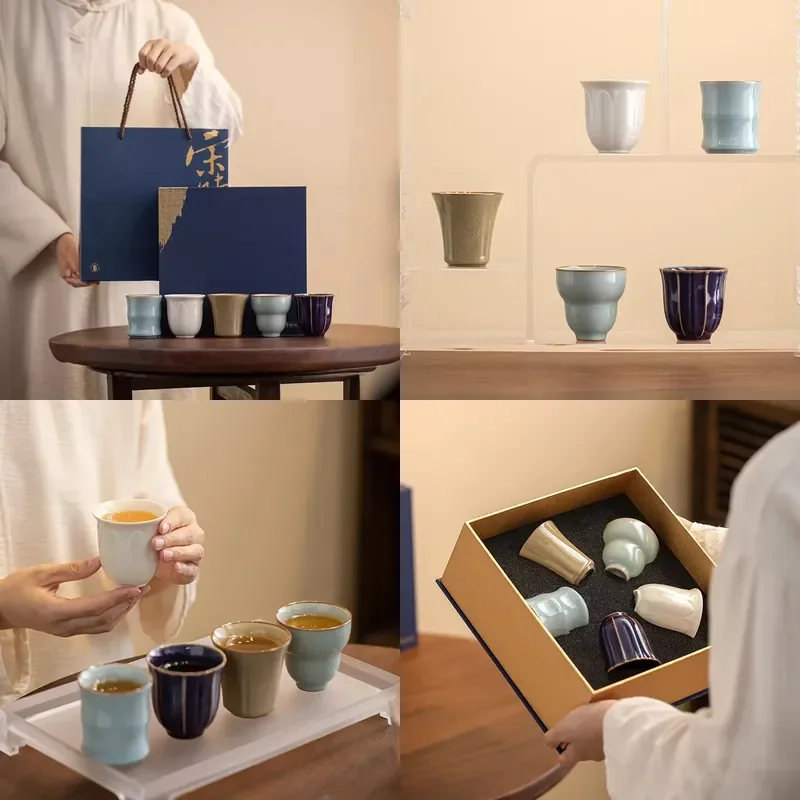 【CHIMU HOME】 Five Famous Kiln Cup Gift Box Set for High-End Master Cup Personal Dedicated Teaware Gifts Teacup and
【CHIMU HOME】 Five Famous Kiln Cup Gift Box Set for High-End Master Cup Personal Dedicated Teaware Gifts Teacup and