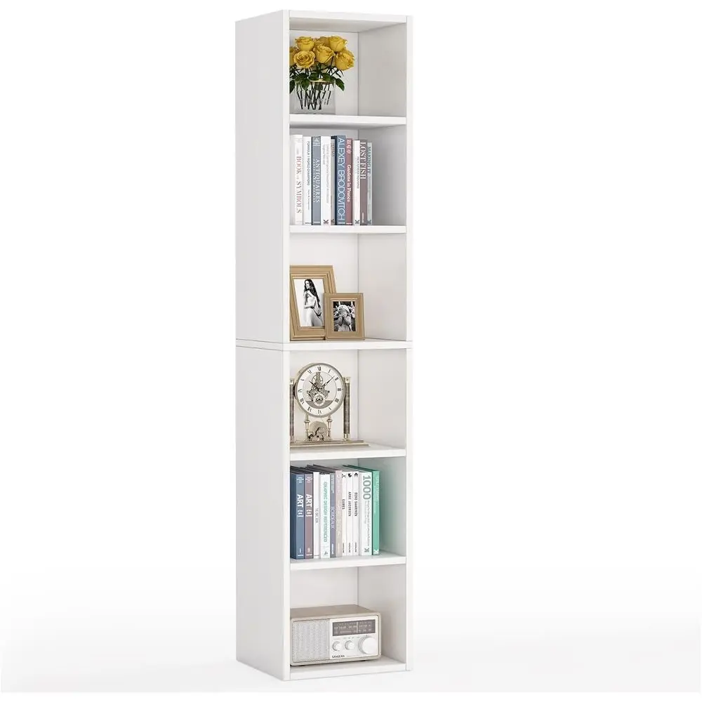 6-Tier White Narrow Bookcase with Storage, Ideal for Home or Office Display Shelves
6-Tier White Narrow Bookcase with Storage, Ideal for Home or Office Display Shelves