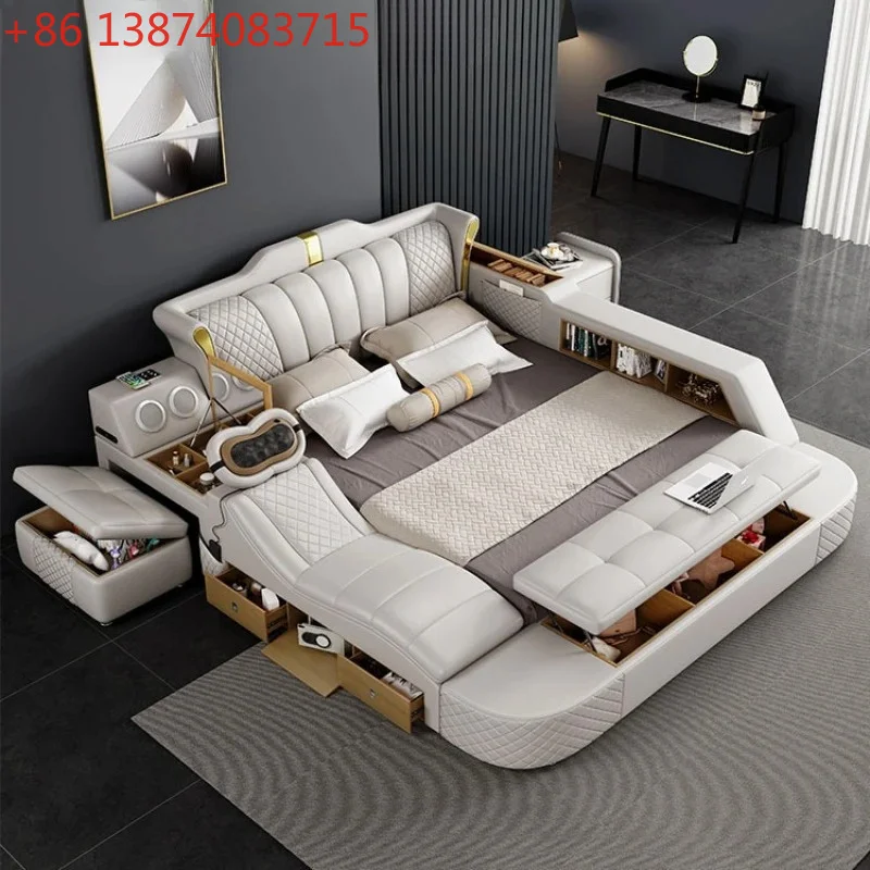 Light luxury leather bed multi-functional massage tatami storage leather art bed bedroom large apartment
Light luxury leather bed multi-functional massage tatami storage leather art bed bedroom large apartment