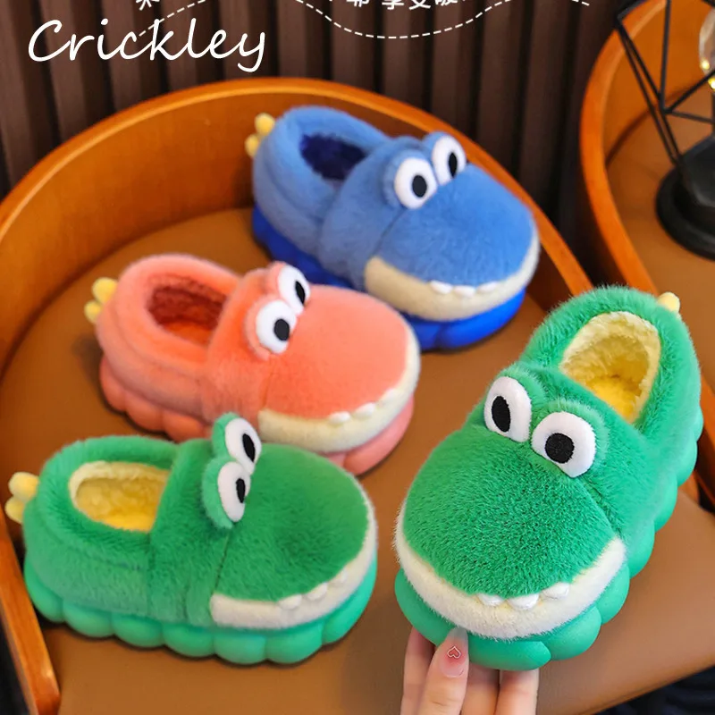 Winter Dinosaur Children Cotton Slippers Cartoon Warm Plush Toddler Kids House Shoes Soft Anti Slip Boys Girls Slippers
Winter Dinosaur Children Cotton Slippers Cartoon Warm Plush Toddler Kids House Shoes Soft Anti Slip Boys Girls Slippers