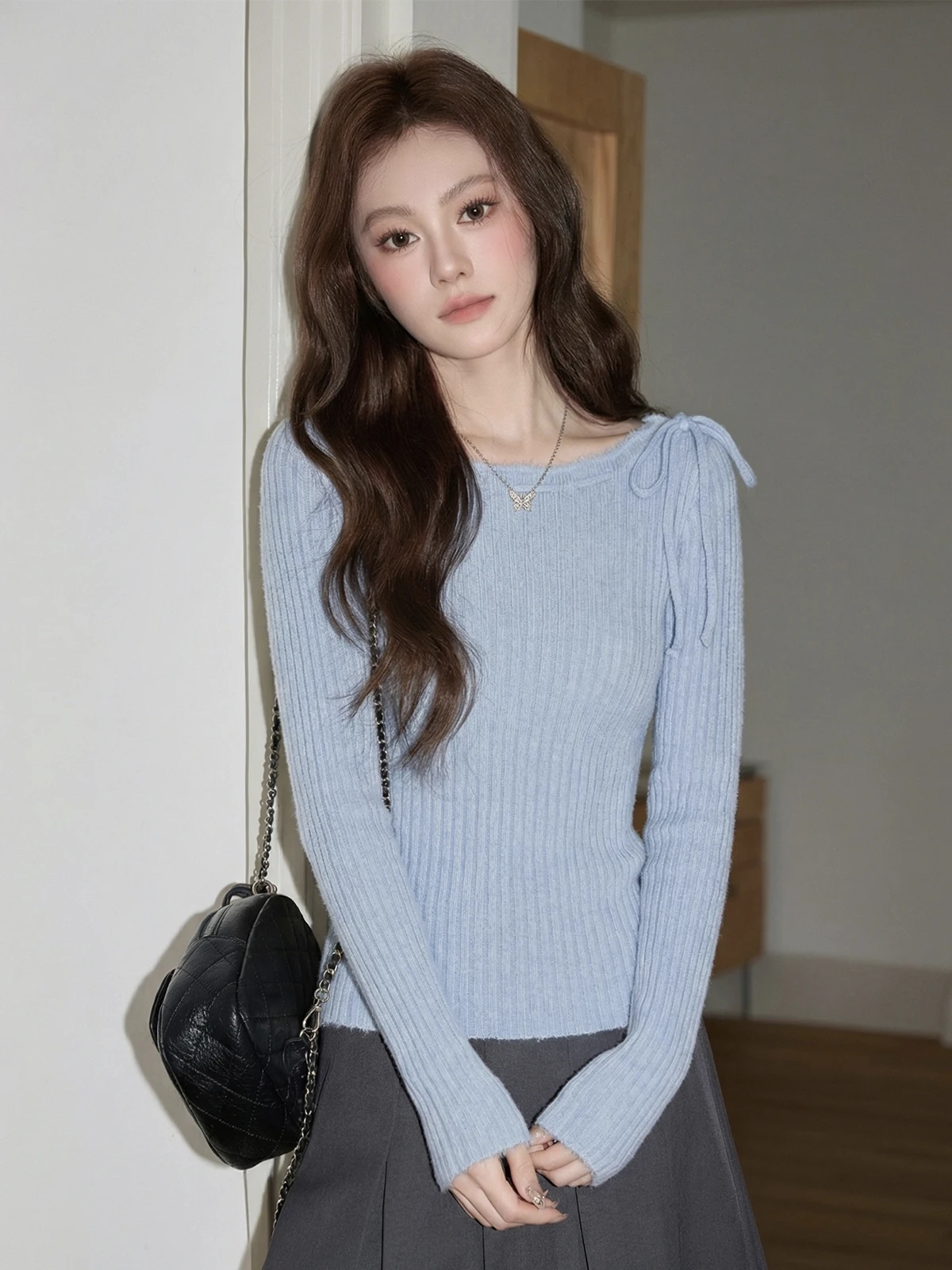 Knot Design One oulder Knitted Sweater Women's Early Spring Slim Fit Base irt Top Korean Sle Soft Long Sve
Knot Design One oulder Knitted Sweater Women's Early Spring Slim Fit Base irt Top Korean Sle Soft Long Sve