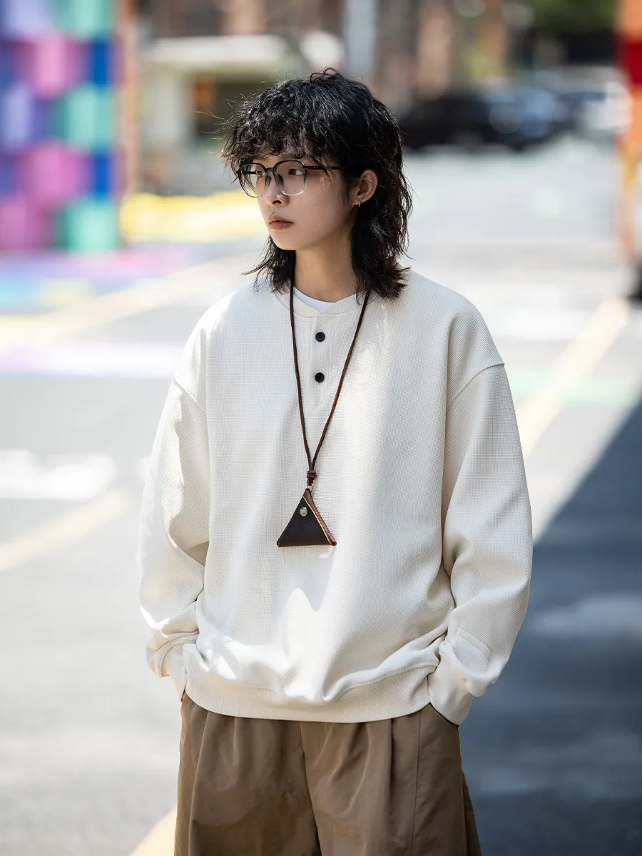 American Retro Henry Collar Sweatshirt Men's Casual Loose Long Sleeve T-Shirt Top Trendy Spring Autumn Japanese Style Loose F...
American Retro Henry Collar Sweatshirt Men's Casual Loose Long Sleeve T-Shirt Top Trendy Spring Autumn Japanese Style Loose F...