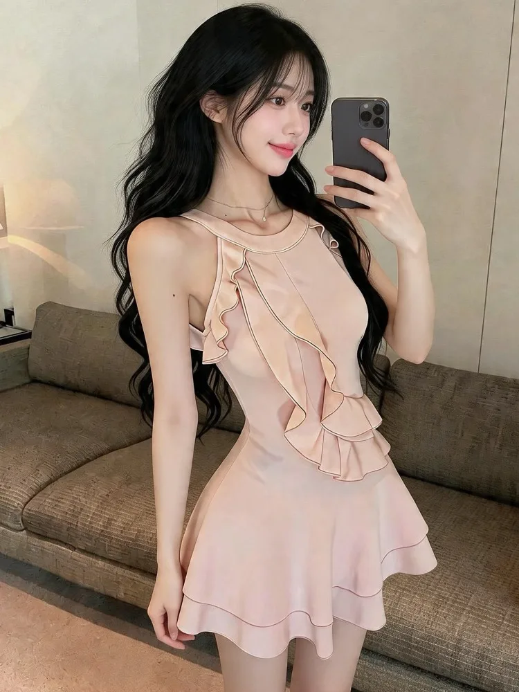 Summer Vacation Style Pure Desire Waist-Cinching Slimming Short Dress Women's Sleeveless Irregular Hem Neck Hanging Dress
Summer Vacation Style Pure Desire Waist-Cinching Slimming Short Dress Women's Sleeveless Irregular Hem Neck Hanging Dress