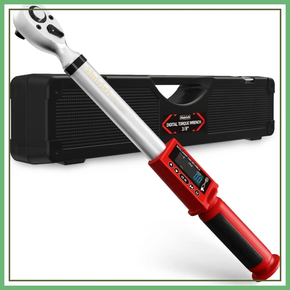 3/8 Digital Torque Wrench 5-100FT-LB/0-135N.M, Accurate to ±2%, Electric with Buzzer and LED Flash for Bike/Motorcycle/Auto Repair
3/8 Digital Torque Wrench 5-100FT-LB/0-135N.M, Accurate to ±2%, Electric with Buzzer and LED Flash for Bike/Motorcycle/Auto Repair