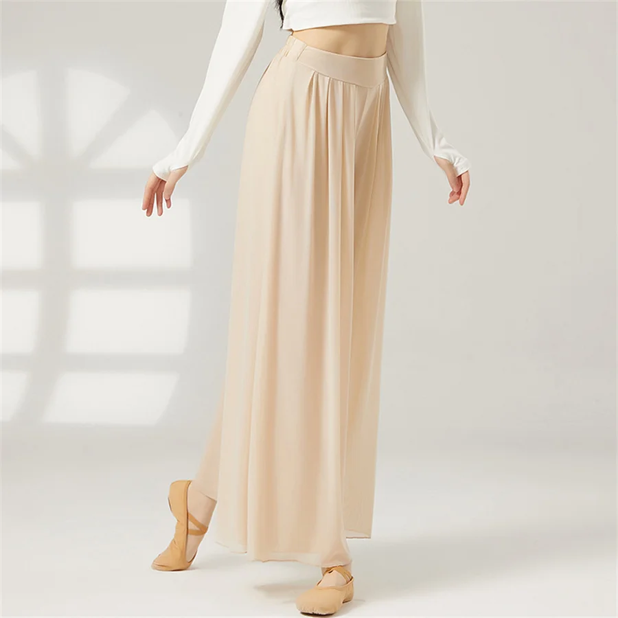 Women Mesh Wide Leg Modern Dance Pant Ballet Classical Lyrical Dance High Waist Trousers Adult Classical Dance Wear Performance
Women Mesh Wide Leg Modern Dance Pant Ballet Classical Lyrical Dance High Waist Trousers Adult Classical Dance Wear Performance