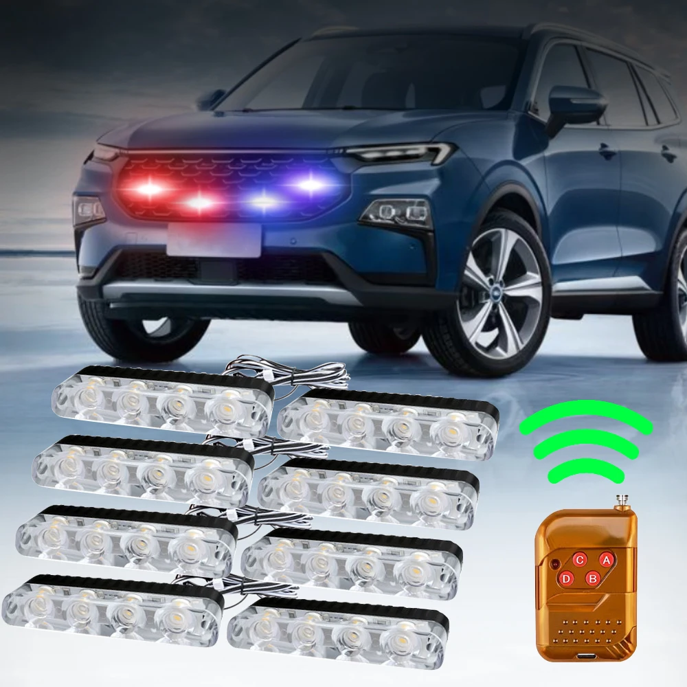 8 в 1 Автомобильная светодиодная сетка Полицейский стробоскоп с дистанционным управлением 12 В Передняя решетка Автоматический аварийный мигающий пожарный маяк Предупреждающая лампа
8 в 1 Автомобильная светодиодная сетка Полицейский стробоскоп с дистанционным управлением 12 В Передняя решетка Автоматический аварийный мигающий пожарный маяк Предупреждающая лампа