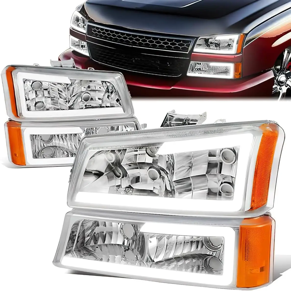 Светодиодные фары DRL в сборе с набором ламп бампера, совместимые с Chevy Silverado 1500 2500 3500 03-07, совместимые с 03-06
Светодиодные фары DRL в сборе с набором ламп бампера, совместимые с Chevy Silverado 1500 2500 3500 03-07, совместимые с 03-06
