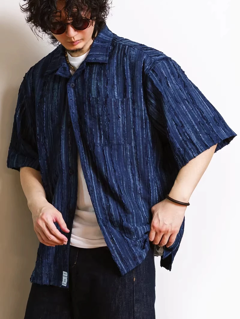 Loose Fit Cuban Collar Short Sleeve Men's Shirt Vintage Stripes Breathable Casual Fashion Top Quality Acetate Fiber Malegarde
Loose Fit Cuban Collar Short Sleeve Men's Shirt Vintage Stripes Breathable Casual Fashion Top Quality Acetate Fiber Malegarde