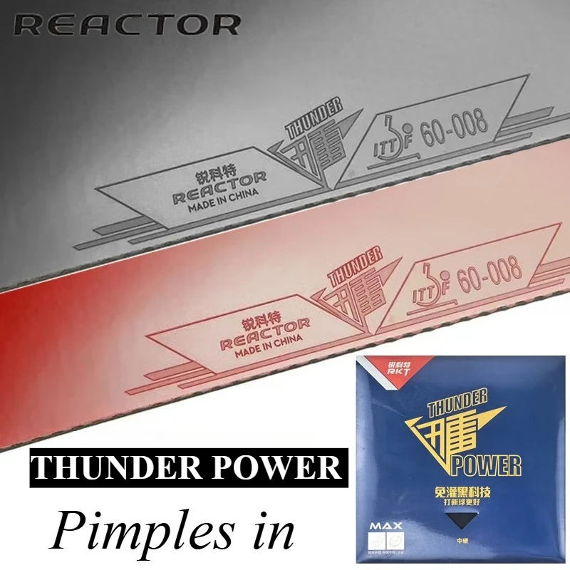 Reactor Thunder POWER Table Tennis Rubber Sheet Sticky Pips in Medium-Hard Ping Pong Rubber with Sponge Loop / Offensive Attack
Reactor Thunder POWER Table Tennis Rubber Sheet Sticky Pips in Medium-Hard Ping Pong Rubber with Sponge Loop / Offensive Attack