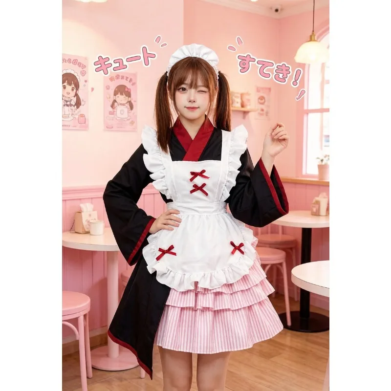 Japanese Kimono Style Maid Set Plus Size Lolita Uniform Long Sleeve Anime Cosplay Costume for Party Carnival Halloween Role Play
Japanese Kimono Style Maid Set Plus Size Lolita Uniform Long Sleeve Anime Cosplay Costume for Party Carnival Halloween Role Play