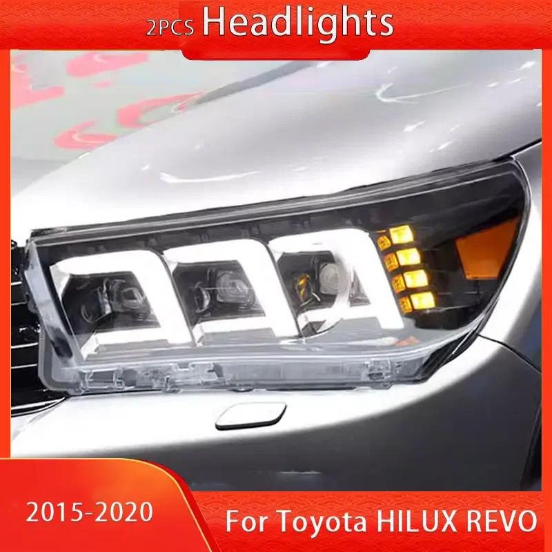 Передняя фара автомобиля для Toyota Hilux 2015-2020, головные фары Plug and Play со светодиодными DRL, динамические поворотные фары
Передняя фара автомобиля для Toyota Hilux 2015-2020, головные фары Plug and Play со светодиодными DRL, динамические поворотные фары