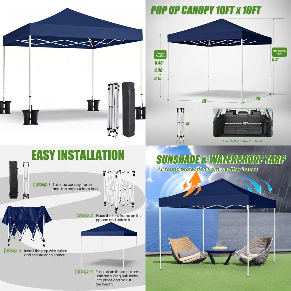 Сверхмощная выдвижная палатка с навесом 10x10 — портативное пляжное укрытие для вечеринок, мероприятий и кемпинга на открытом воздухе
Сверхмощная выдвижная палатка с навесом 10x10 — портативное пляжное укрытие для вечеринок, мероприятий и кемпинга на открытом воздухе