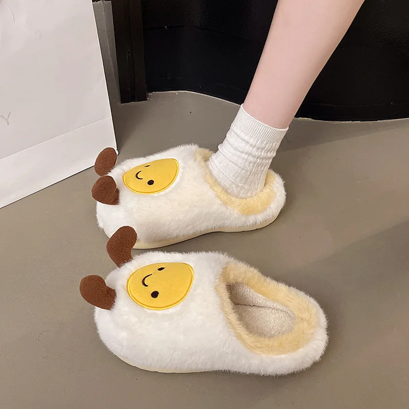 Funny egg Fluffy Slippers For Women Men Winter Cotton Shoes Warm Faux Fur Anti-slip Cute Cartoon Couples Indoor Home Slides
Funny egg Fluffy Slippers For Women Men Winter Cotton Shoes Warm Faux Fur Anti-slip Cute Cartoon Couples Indoor Home Slides