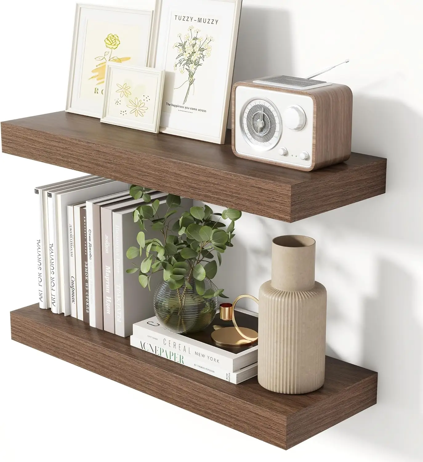 24 Inch Floating Shelves for Wall Walnut Shelves Set of 2,Wall Mounted Rustic Wood 8 Inch Deep Floating Shelf with Invi
24 Inch Floating Shelves for Wall Walnut Shelves Set of 2,Wall Mounted Rustic Wood 8 Inch Deep Floating Shelf with Invi