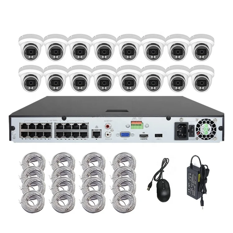 4K 16CH Full Color PoE Security Camera Systems Matel IP66 Audio Smart Dual Lens IP Camera 8CH 4CH IP Camera CCTV 8MP NVR Kit
4K 16CH Full Color PoE Security Camera Systems Matel IP66 Audio Smart Dual Lens IP Camera 8CH 4CH IP Camera CCTV 8MP NVR Kit