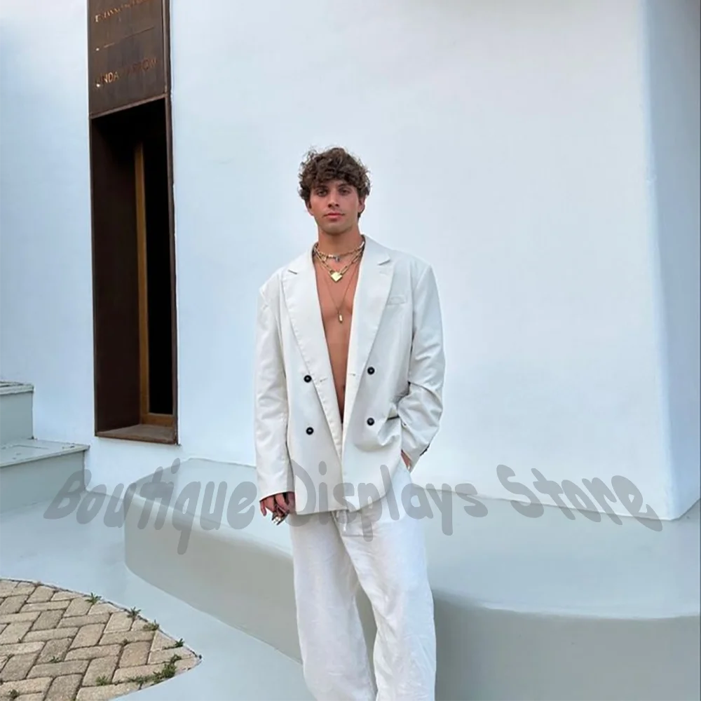 Vintage Linen Suit For Men Straight Fit High Quality Double Breasted Two Piece Suit Daily Office Casual Streetwear Outfit
Vintage Linen Suit For Men Straight Fit High Quality Double Breasted Two Piece Suit Daily Office Casual Streetwear Outfit