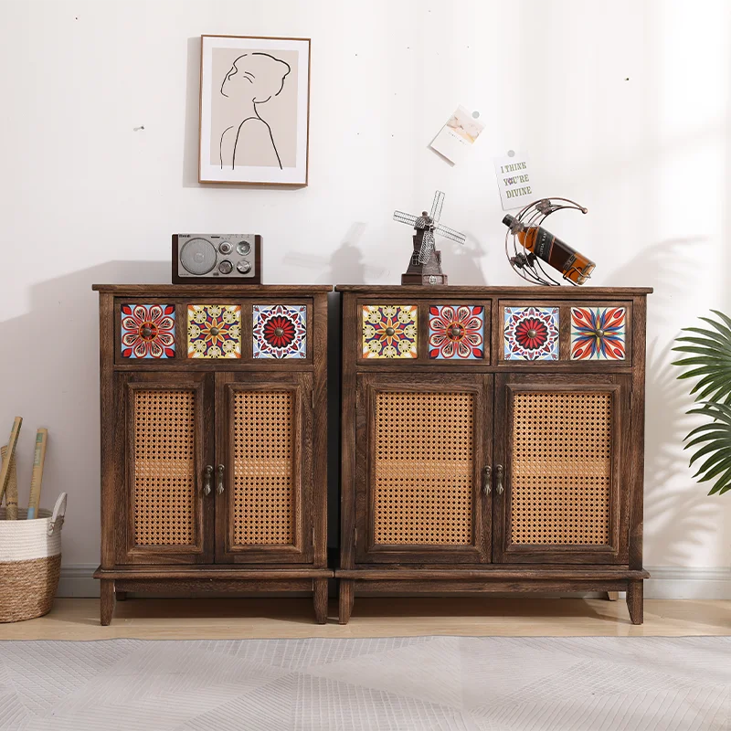 New Chinese Solid Wood Rattan Cabinet Vintage Sideboard Storage Large Capacity Cupboard Senple Ek Dirab Dining Room Furniture
New Chinese Solid Wood Rattan Cabinet Vintage Sideboard Storage Large Capacity Cupboard Senple Ek Dirab Dining Room Furniture