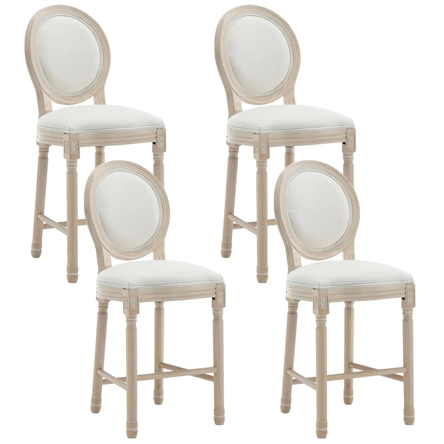 26" Cushioned Back Linen Bar Stools Set 4, Vintage Farmhouse Kitchen Island Solid Wood Legs, Customized
26" Cushioned Back Linen Bar Stools Set 4, Vintage Farmhouse Kitchen Island Solid Wood Legs, Customized