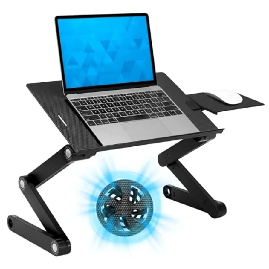Adjustable Laptop Stand Lap Desk for bed couch table use aluminum tray with black finish USB cooling fans and built-in mouse pa
Adjustable Laptop Stand Lap Desk for bed couch table use aluminum tray with black finish USB cooling fans and built-in mouse pa