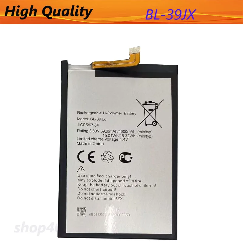 Для аккумулятора TECNO BL-39JX, 3920 мАч, номер отслеживания, высокая емкость, длительное время ожидания для аккумулятора TECNO
Для аккумулятора TECNO BL-39JX, 3920 мАч, номер отслеживания, высокая емкость, длительное время ожидания для аккумулятора TECNO