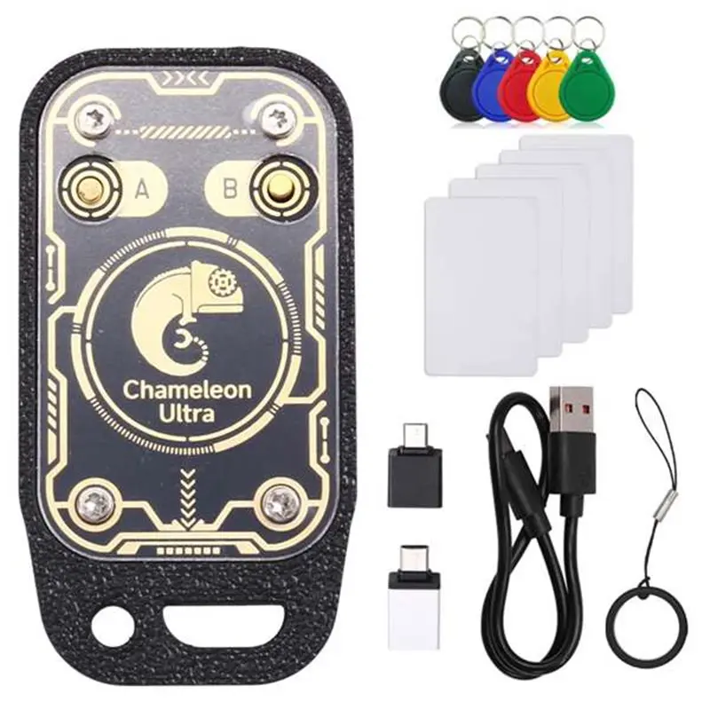 FEDI-Chameleon Ultra Plus RFID Smart Card Emulator Reader+ CUID Card IC ID Card Decoder Reset+ Automatic Polling 5XUID Keychain
