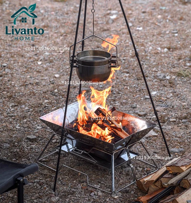 Portable Stainless Steel Folding Camping BBQ Grill Fire Pit with Charcoal for Outdoor Lightweight Meat Roasting and Firewood Bur
Portable Stainless Steel Folding Camping BBQ Grill Fire Pit with Charcoal for Outdoor Lightweight Meat Roasting and Firewood Bur