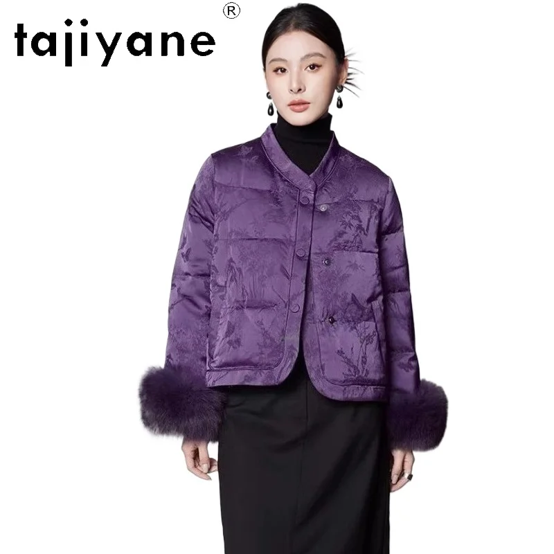 TAJIYANE Goose Down Jacket Woman Short Puffer Jackets with Fox Fur Cuffs Elegant Down Coats 2025 Winter Women Clothing Пуховики
TAJIYANE Goose Down Jacket Woman Short Puffer Jackets with Fox Fur Cuffs Elegant Down Coats 2025 Winter Women Clothing Пуховики