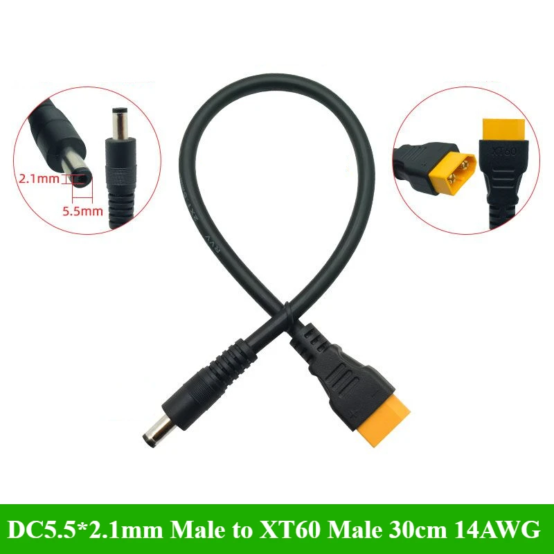 XT60 to DC5.5*2.1mm Male Female head Extension Cords, Video Glasses, Model Aircraft, Lithium Battery Charging Conversion Wire
XT60 to DC5.5*2.1mm Male Female head Extension Cords, Video Glasses, Model Aircraft, Lithium Battery Charging Conversion Wire