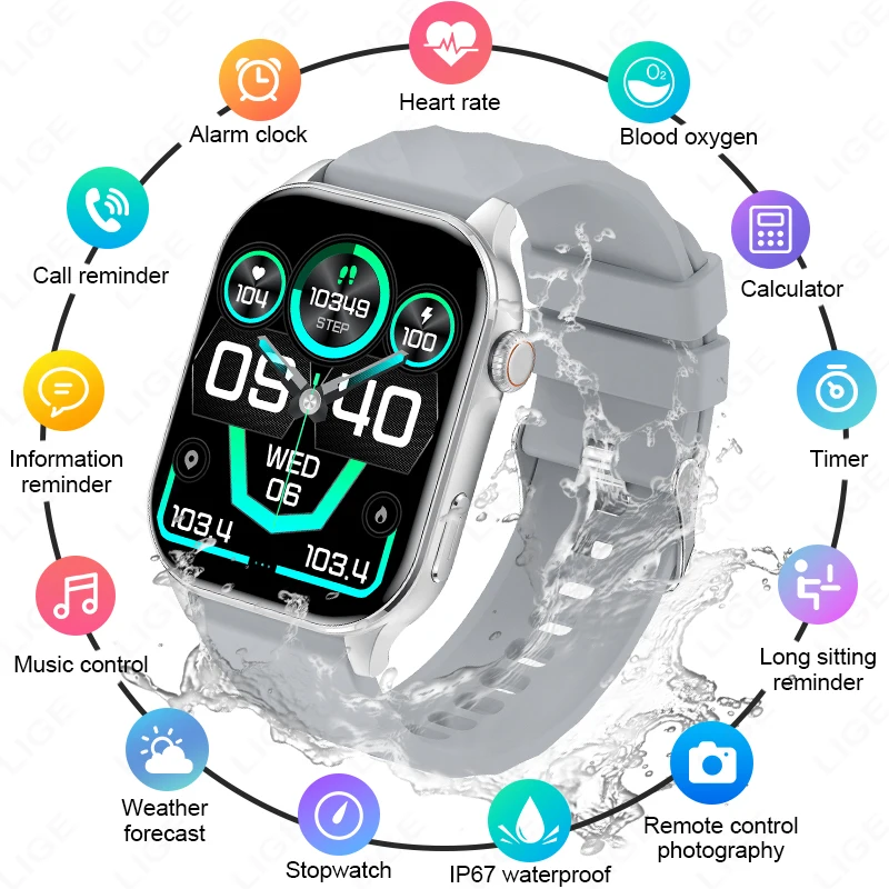 Смарт-часы LIGE AMOLED для мужчин, 2,01-дюймовый экран, Bluetooth, монитор здоровья, водонепроницаемые спортивные женские умные часы, новые для Android IOS
Смарт-часы LIGE AMOLED для мужчин, 2,01-дюймовый экран, Bluetooth, монитор здоровья, водонепроницаемые спортивные женские умные часы, новые для Android IOS