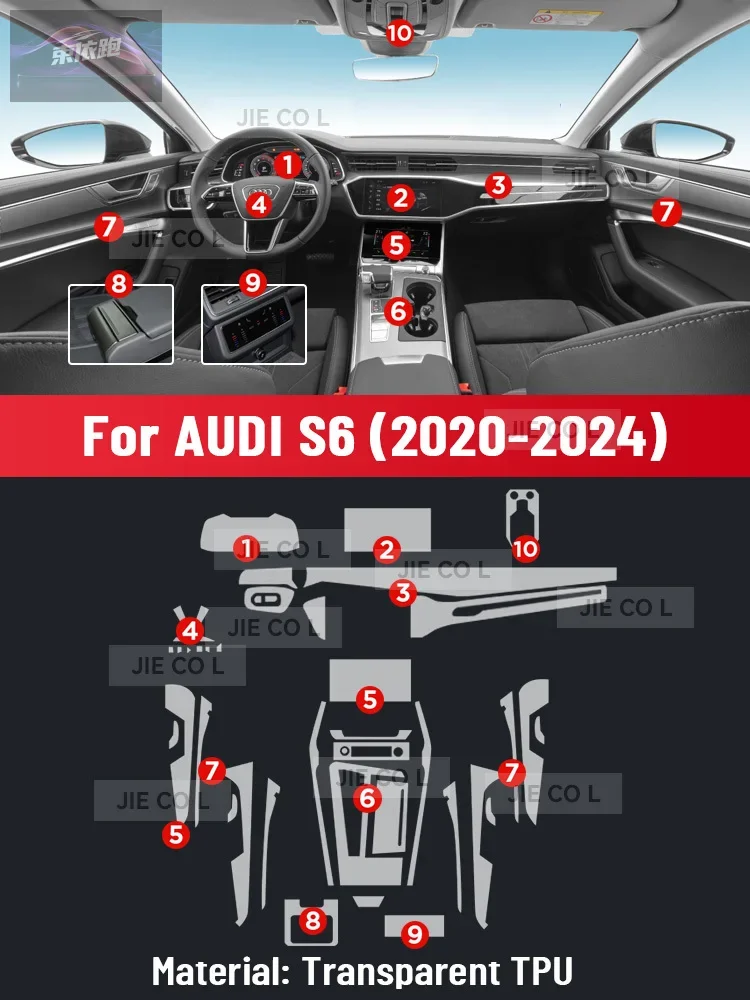 PPF Car Screen Central Control Interior Protective TPU Film Scratch Resistant Wear Resistant Repair For AUDI S6 2020-2024 2023
PPF Car Screen Central Control Interior Protective TPU Film Scratch Resistant Wear Resistant Repair For AUDI S6 2020-2024 2023