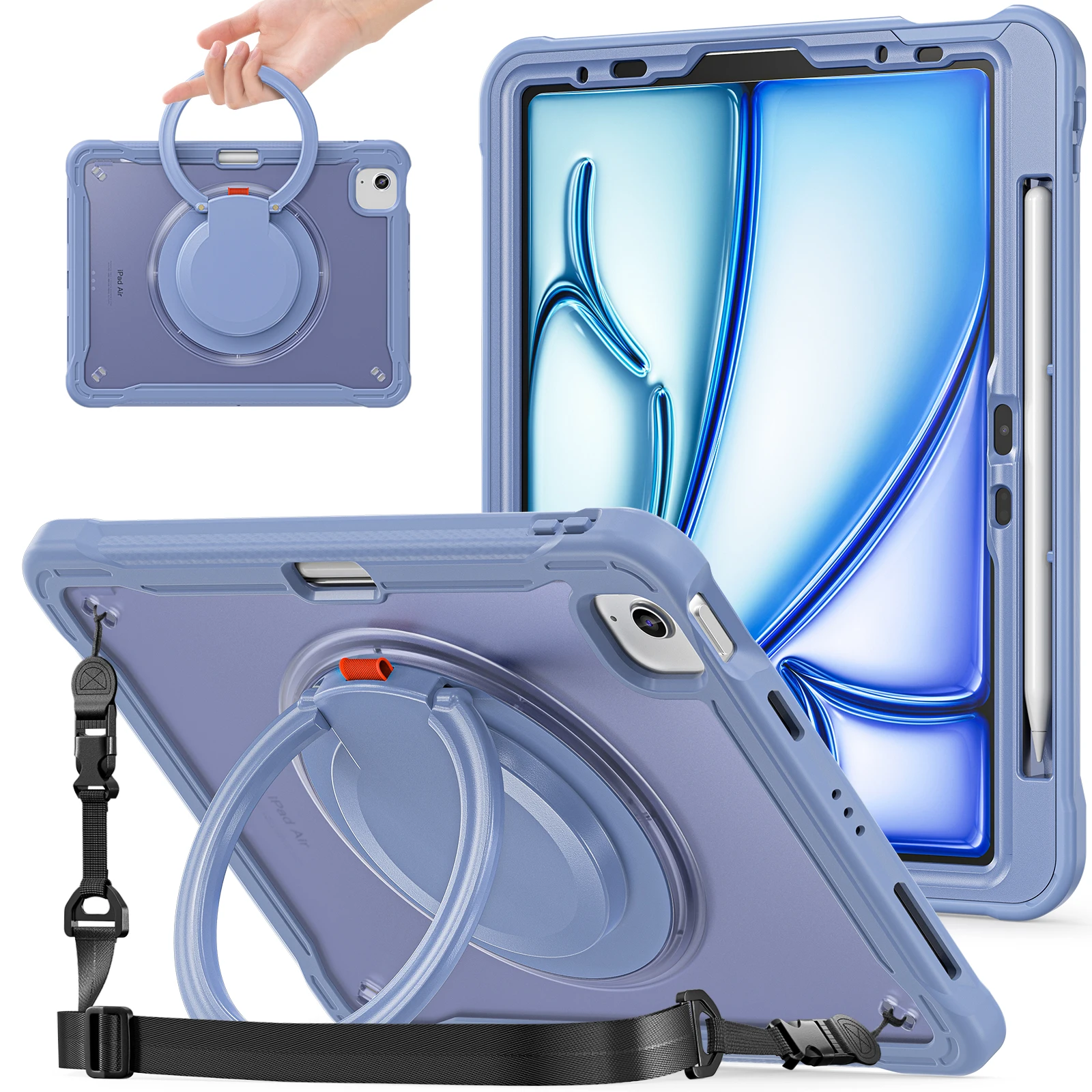 Гибридная Подставка для iPad Air Pro 11 2024 2022 2021 2020 Air 4 5, сверхпрочный вращающийся чехол с ручкой и плечевым ремнем
Гибридная Подставка для iPad Air Pro 11 2024 2022 2021 2020 Air 4 5, сверхпрочный вращающийся чехол с ручкой и плечевым ремнем