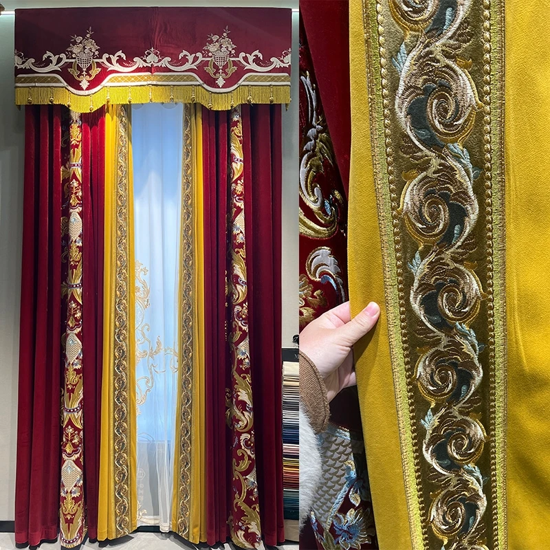 Custom living room high-grade American wedding room festive red velvet cloth blackout curtain tulle valance drape C2117
Custom living room high-grade American wedding room festive red velvet cloth blackout curtain tulle valance drape C2117