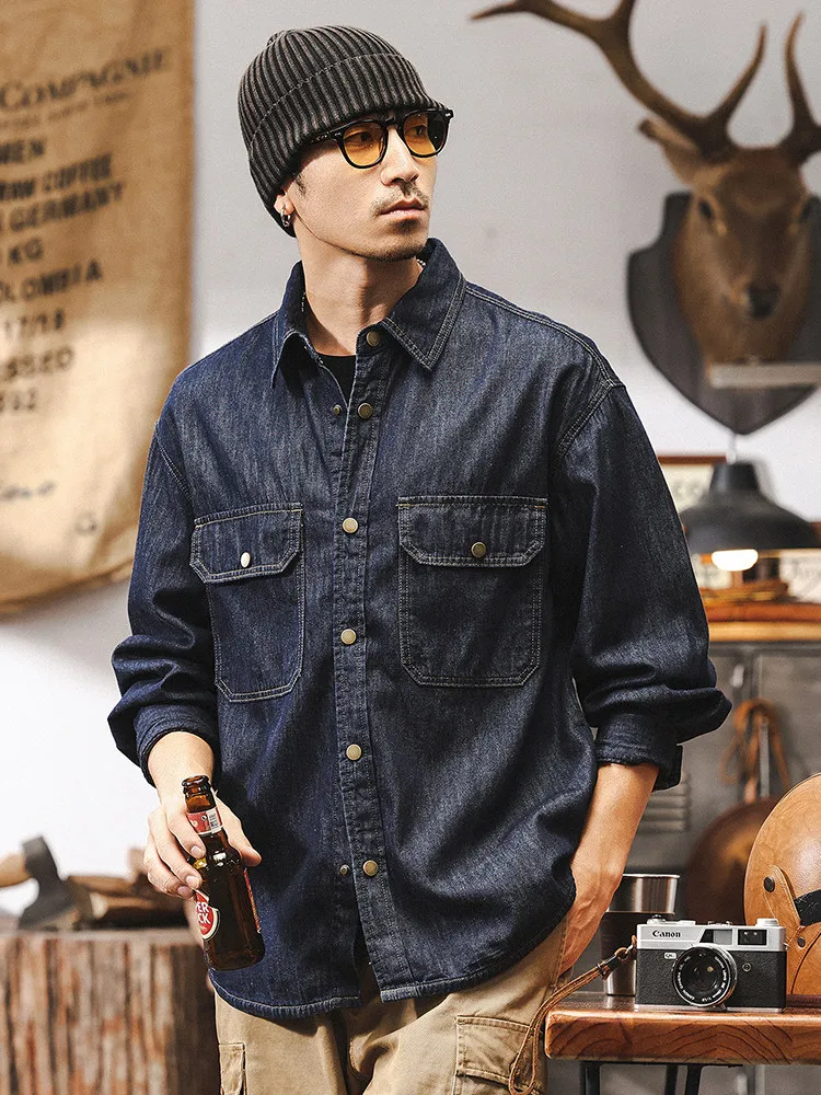 Retro American Denim Long Sve Cotton Workwear irt for Men Spring 2026 New Sle Loose Fit Breathable Outerwear Coat
Retro American Denim Long Sve Cotton Workwear irt for Men Spring 2026 New Sle Loose Fit Breathable Outerwear Coat