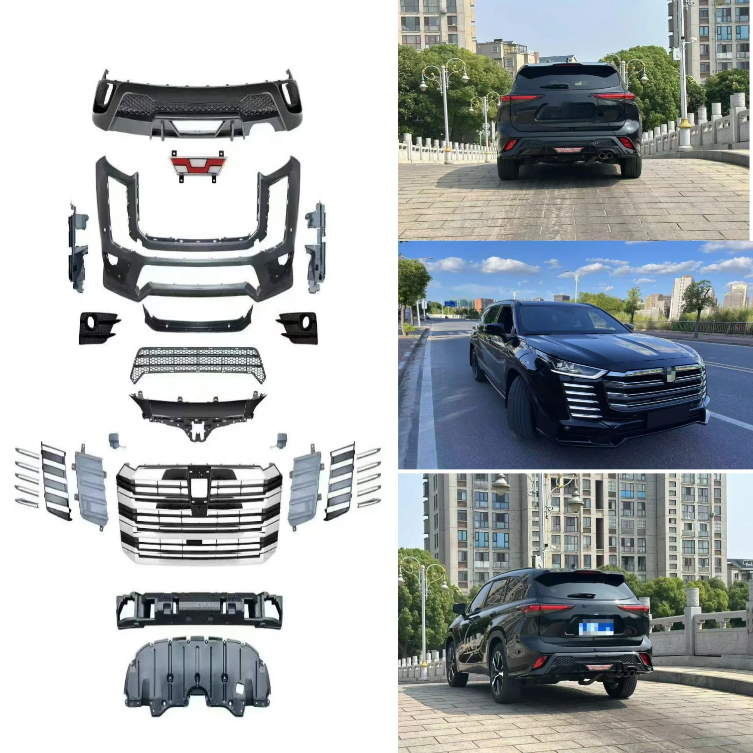 Modification Car Accessories Body Kit for Highlander /Crown Kluger 2021+ Upgrade to LC 300
Modification Car Accessories Body Kit for Highlander /Crown Kluger 2021+ Upgrade to LC 300