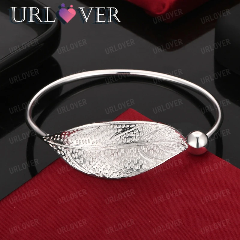 Fashion Charm Jewelry 925 Sterling Silver Leaf Bangle Valentine's Day Jewelry Men Women Wedding Party Christmas Gift Accessories
Fashion Charm Jewelry 925 Sterling Silver Leaf Bangle Valentine's Day Jewelry Men Women Wedding Party Christmas Gift Accessories