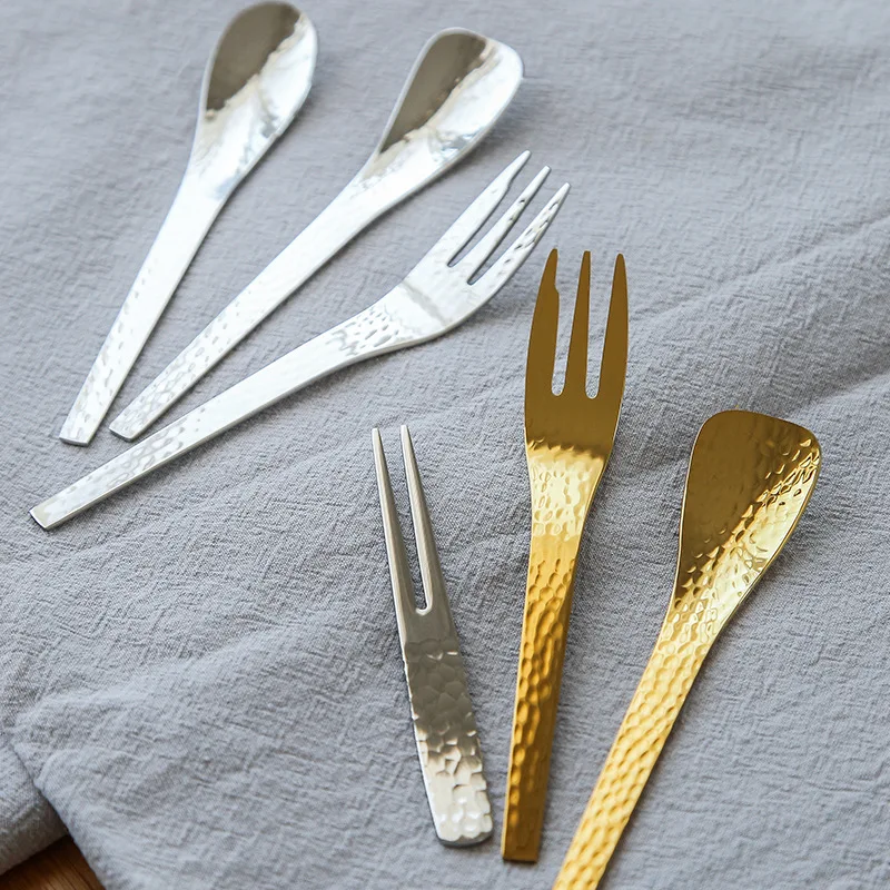 Stylish 304 Stainless Steel Japanese Hammer Patterned Dessert Coffee Stir Small Spoon Square Spoon Fruit Dessert Fork Flatware
Stylish 304 Stainless Steel Japanese Hammer Patterned Dessert Coffee Stir Small Spoon Square Spoon Fruit Dessert Fork Flatware
