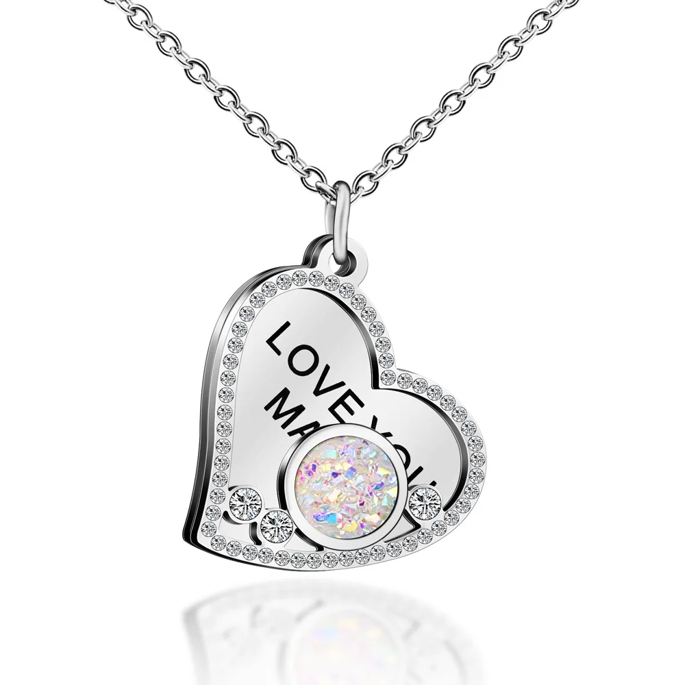 Custom Love Necklace Heart Shape Pendant With Crystal Fashion Versatile Clavicle Chain Stainless Steel Women Jewelry Gift
Custom Love Necklace Heart Shape Pendant With Crystal Fashion Versatile Clavicle Chain Stainless Steel Women Jewelry Gift
