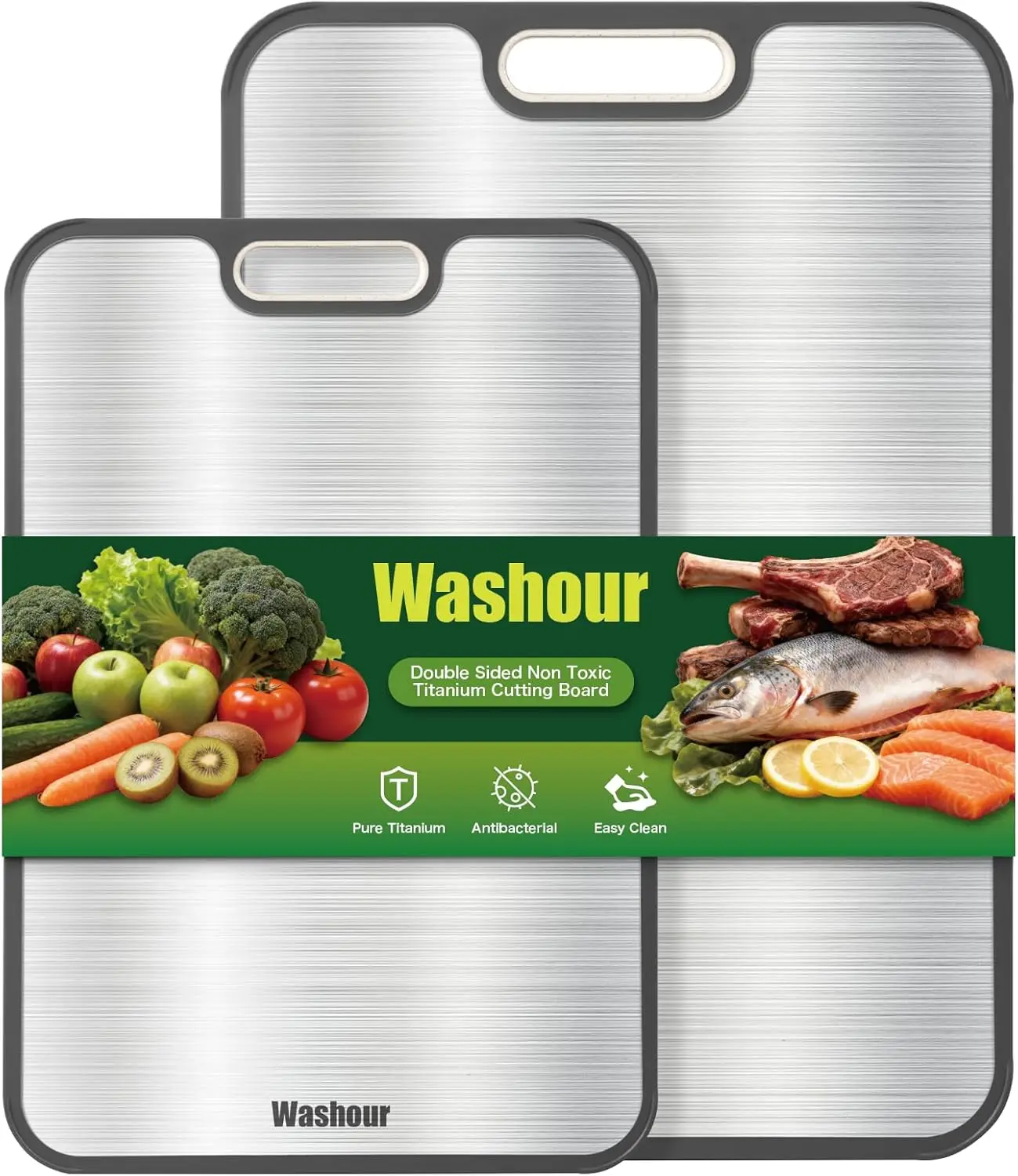 2-in-1 Cutting Board, Titanium & PP, Large 18x16+16x11, Non-Toxic
2-in-1 Cutting Board, Titanium & PP, Large 18x16+16x11, Non-Toxic