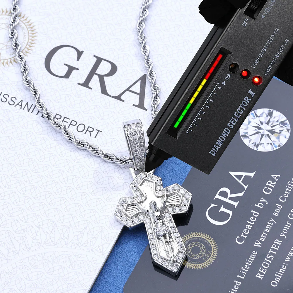 HHIOK модный крест Иисуса S925 стерлингового серебра VVS кулон с муассанитом со льдом в стиле хип-хоп изысканные мужские и женские подвески
HHIOK модный крест Иисуса S925 стерлингового серебра VVS кулон с муассанитом со льдом в стиле хип-хоп изысканные мужские и женские подвески