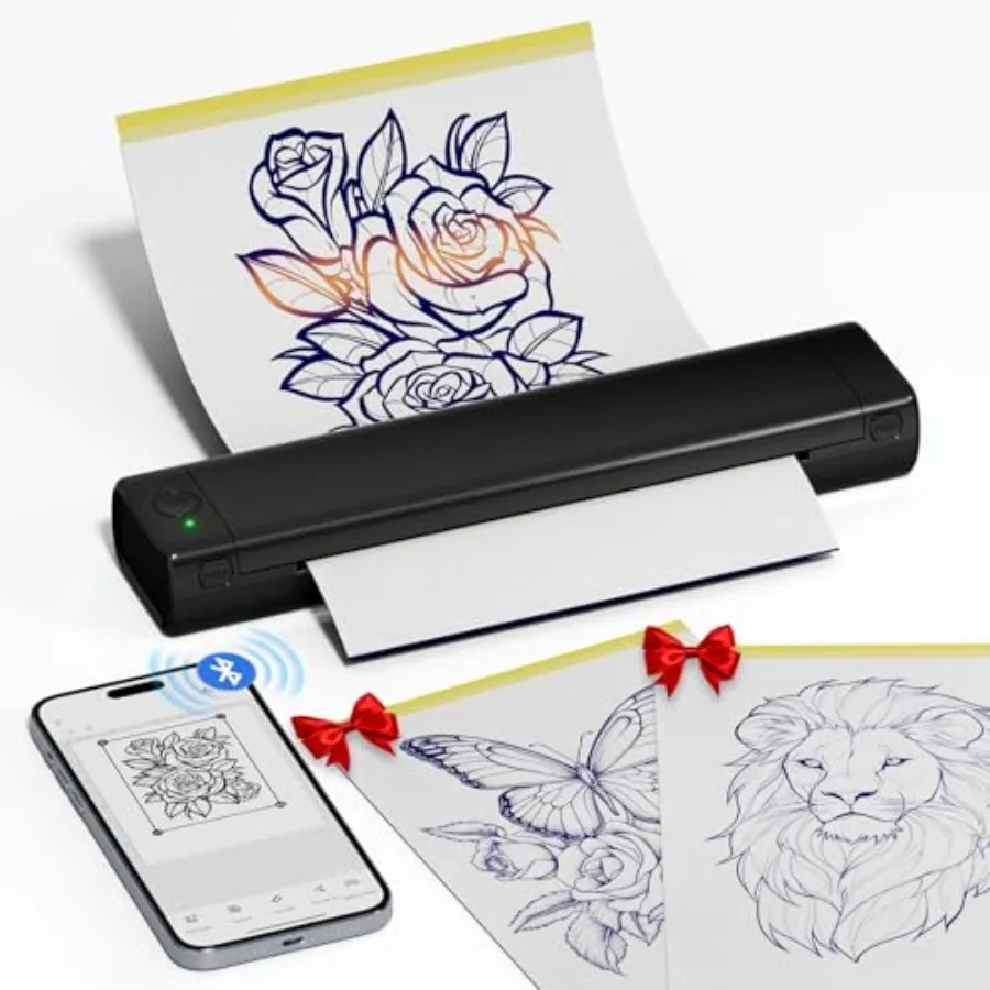 Tattoo Stencil Printer, M08F Wireless Thermal Tattoo Printer with 10pcs Transfer Paper, Compatible with Phone/Tablet/PC, Tattoo
Tattoo Stencil Printer, M08F Wireless Thermal Tattoo Printer with 10pcs Transfer Paper, Compatible with Phone/Tablet/PC, Tattoo