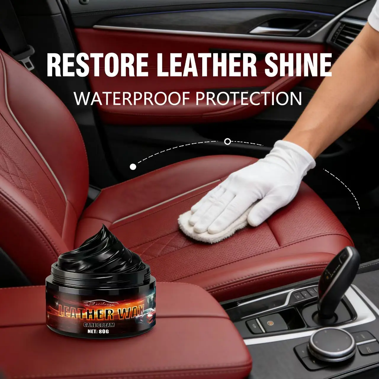 80G Leather Wax Care Cream for BMW/Toyota - Nourishes & Conditions Car Seats, Restores Softness & Shine, Long-Lasting Protection
80G Leather Wax Care Cream for BMW/Toyota - Nourishes & Conditions Car Seats, Restores Softness & Shine, Long-Lasting Protection