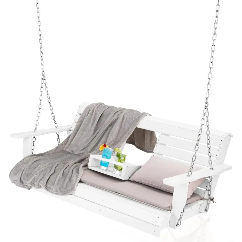 Heavy Duty Poly Lumber HDPE Porch Swing with Mounting Kit and Accessories Outdoor Hanging Chair with Cup Holders Swinging Bench
Heavy Duty Poly Lumber HDPE Porch Swing with Mounting Kit and Accessories Outdoor Hanging Chair with Cup Holders Swinging Bench