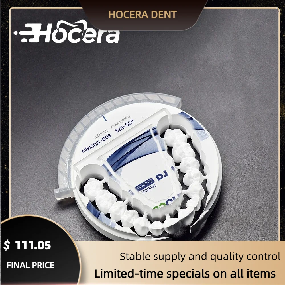 Hocera 4D Ultra Multilayer Zirconia Disc 98mm 15 Gradient CAD CAM Block for Dental Laboratory Crown and Bridge Fabrication
Hocera 4D Ultra Multilayer Zirconia Disc 98mm 15 Gradient CAD CAM Block for Dental Laboratory Crown and Bridge Fabrication