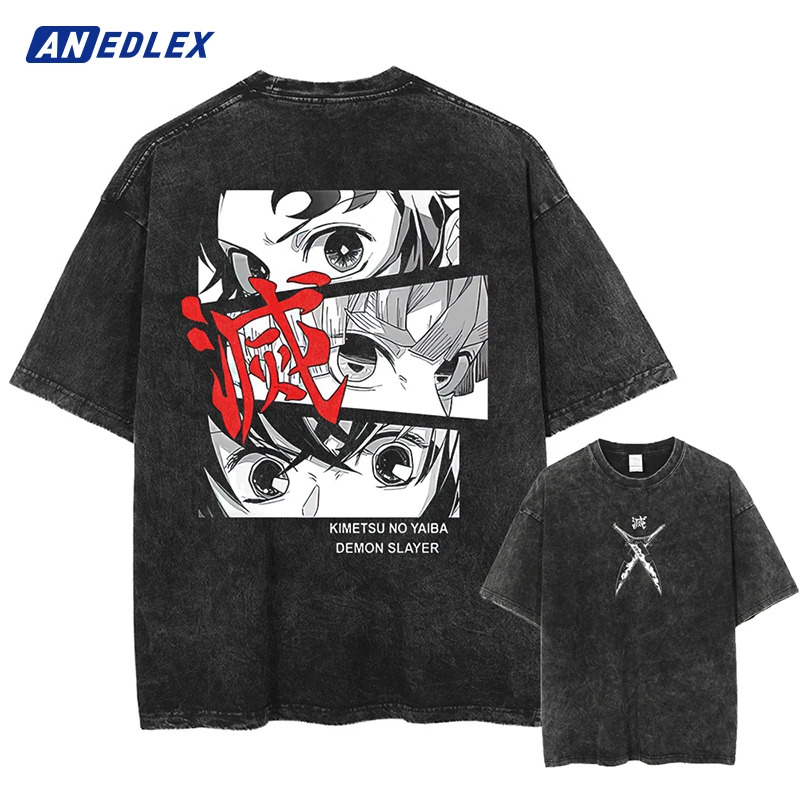 Men Streetwear Vintage Washed Black T-shirt Japanese Anime Girl Print T Shirt Summer Short Sleeve Tshirt Cotton Tops Tees
Men Streetwear Vintage Washed Black T-shirt Japanese Anime Girl Print T Shirt Summer Short Sleeve Tshirt Cotton Tops Tees