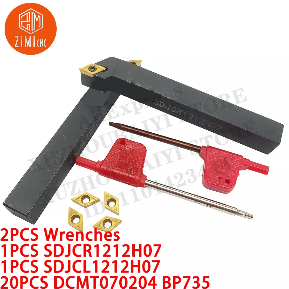 2PCS SDJCR1212H07 SDJCL1212H07 turning tool holder +20pc DCMT070204 BP735 carbide insert CNC metal lathe mechanical cutting tool
2PCS SDJCR1212H07 SDJCL1212H07 turning tool holder +20pc DCMT070204 BP735 carbide insert CNC metal lathe mechanical cutting tool