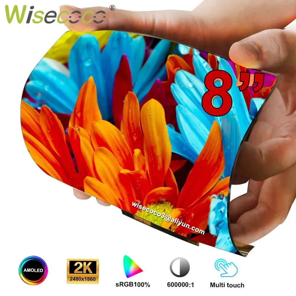 Гибкий дисплей AMOLED, 8 дюймов, 2480 × 1860, 2K IPS, 600 нит, высокая яркость, 4:3, ультратонкая гибкая сенсорная панель
Гибкий дисплей AMOLED, 8 дюймов, 2480 × 1860, 2K IPS, 600 нит, высокая яркость, 4:3, ультратонкая гибкая сенсорная панель