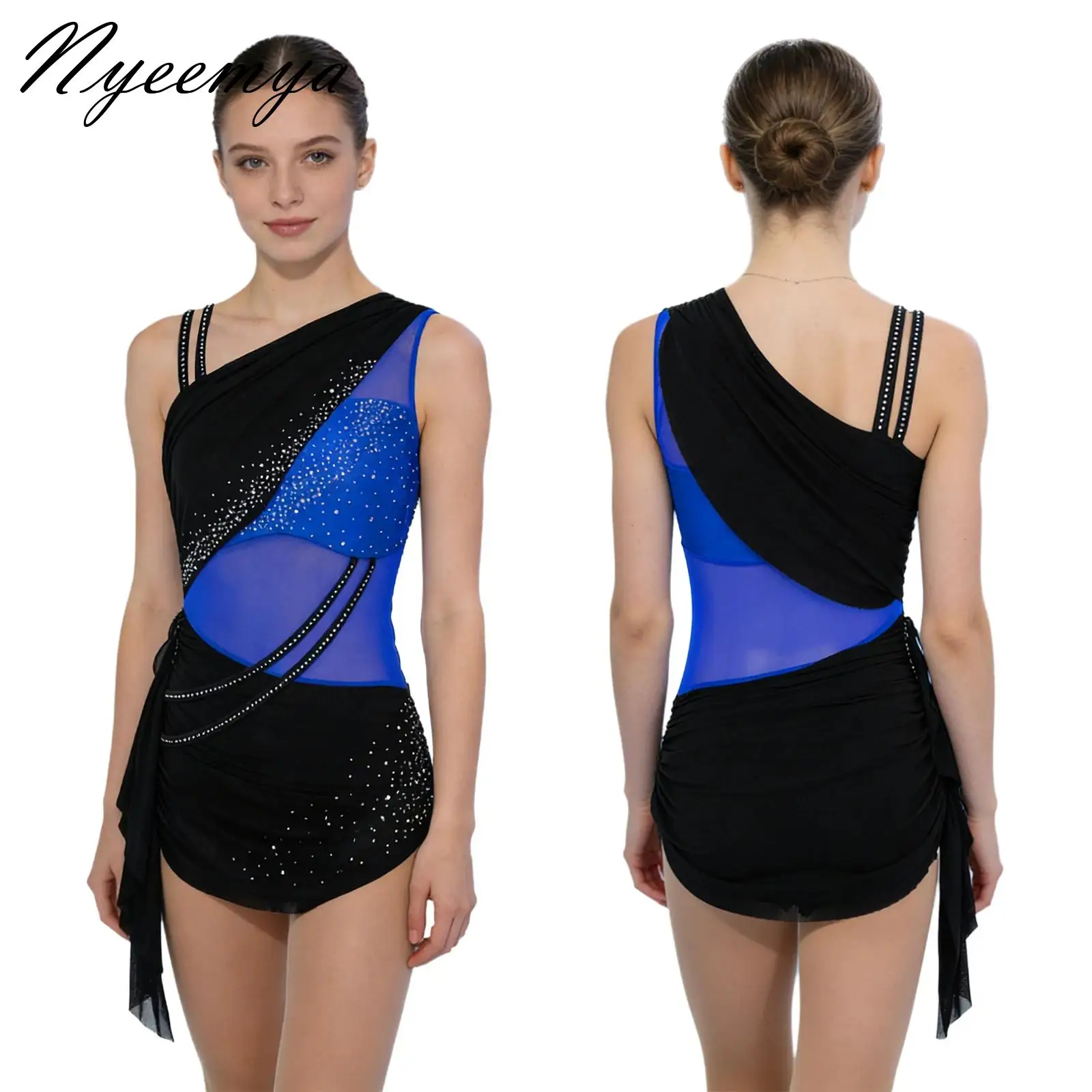 Women's Figure Skating Jumpsuit Color Blocking Ruched Skirt Buttoned Crotch Rhythmic Gymnastics Acrobatics Jersey
Women's Figure Skating Jumpsuit Color Blocking Ruched Skirt Buttoned Crotch Rhythmic Gymnastics Acrobatics Jersey