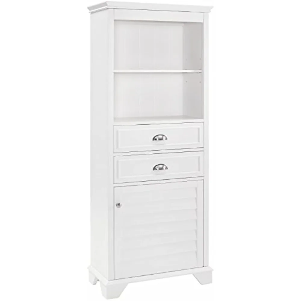 Lydia Tall Storage Cabinet and Bathroom Organizer with Shelves and Drawers, White
Lydia Tall Storage Cabinet and Bathroom Organizer with Shelves and Drawers, White